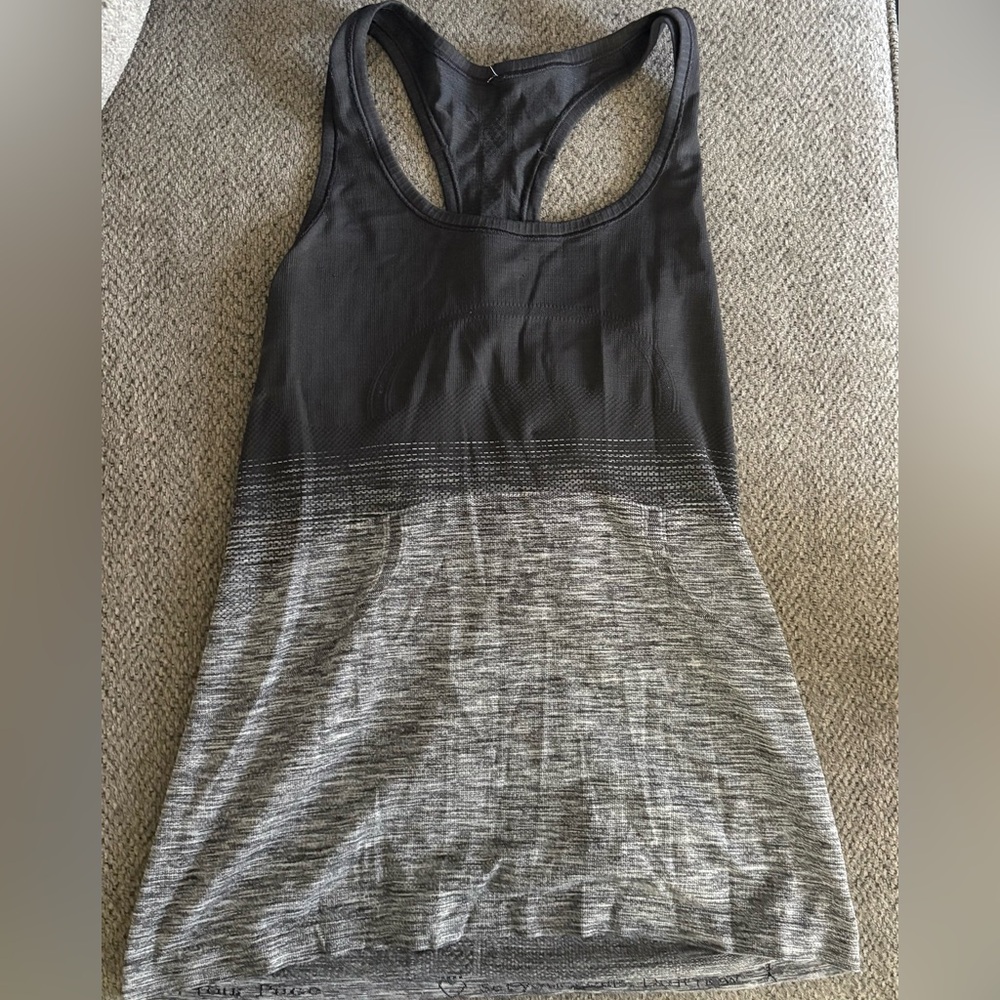 Lululemon Swiftly Black to Gray Ombre Racerback Tank Top
